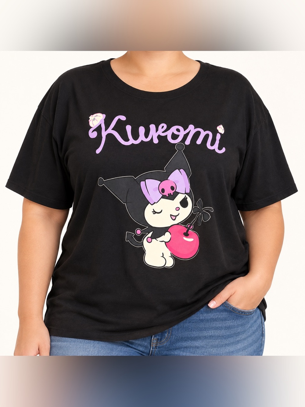 Women’s Black Kuromi Graphic Tee XXL